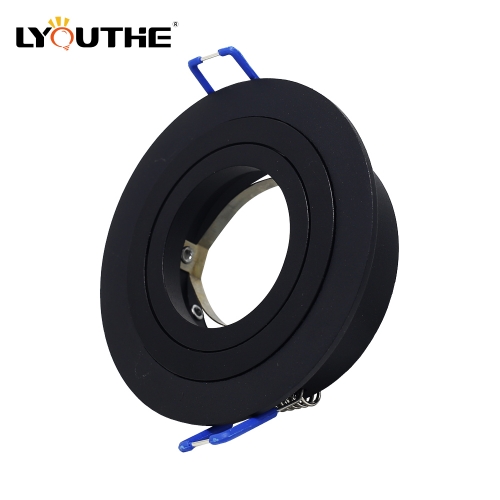 Round aluminum alloy 20 degree rotatable gu10 recessed black anti glare down lights