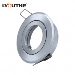 Adjustable pure aluminum GU10 MR16 85mm embedded COB round spotlights housing for kitchen