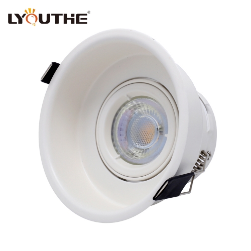 Deep anti-glare white black round 115mm diameter embedded GU10 GU5.3 downlights frames
