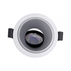 Adjustable angle round white anti glare gu10 spotlights die-cast aluminum mr16 down lights housing