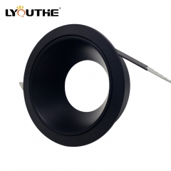Raw aluminum round black cup fixed angle anti-glare ceiling recessed GU10 downlights fitting