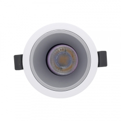 Adjustable angle round white anti glare gu10 spotlights die-cast aluminum mr16 down lights housing