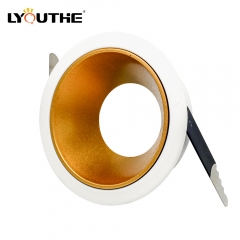 Raw aluminum round black cup fixed angle anti-glare ceiling recessed GU10 downlights fitting