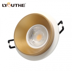 Anti-glare aluminum alloy ceiling embedded round GU10 MR16 spot lamp for bedroom