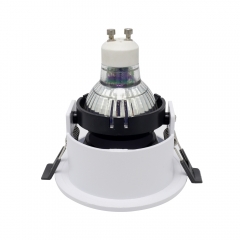 Adjustable angle round white anti glare gu10 spotlights die-cast aluminum mr16 down lights housing
