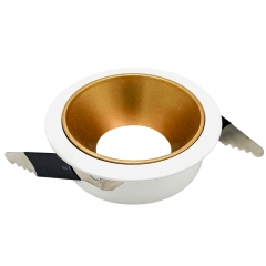 Raw aluminum round black cup fixed angle anti-glare ceiling recessed GU10 downlights fitting