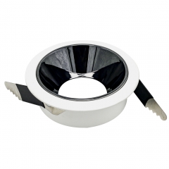 Raw aluminum round black cup fixed angle anti-glare ceiling recessed GU10 downlights fitting