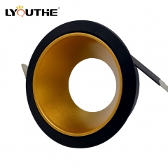 Raw aluminum round black cup fixed angle anti-glare ceiling recessed GU10 downlights fitting