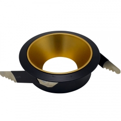 Raw aluminum round black cup fixed angle anti-glare ceiling recessed GU10 downlights fitting