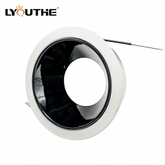 Raw aluminum round black cup fixed angle anti-glare ceiling recessed GU10 downlights fitting