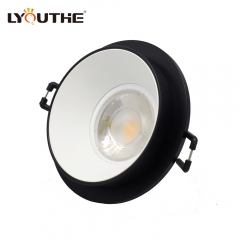 Anti-glare aluminum alloy ceiling embedded round GU10 MR16 spot lamp for bedroom