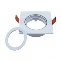 Gold supplier square IP20 Adjustable aluminum GU10 MR16 embedded ceiling spotlight fitting