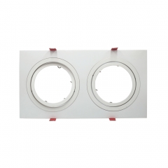 Square double head aluminum AR111 adjustable embedded downlight housing