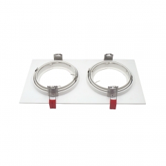 Square double head aluminum AR111 adjustable embedded downlight housing