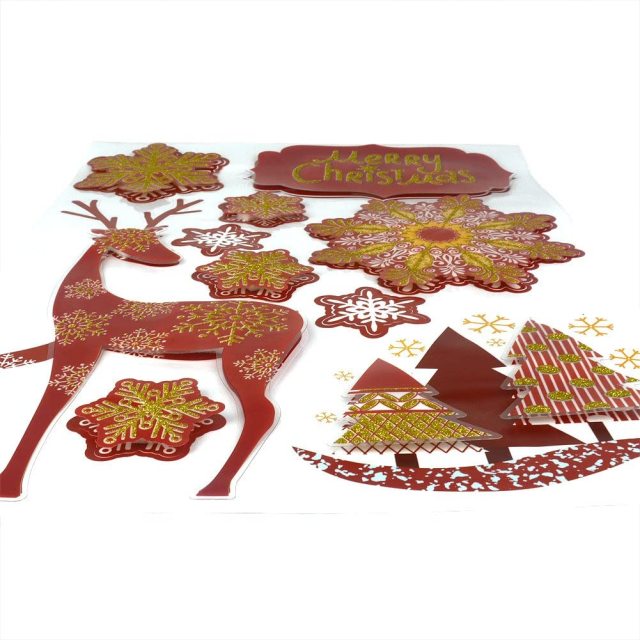 2Pcs New Christmas Stereo Removable Decals Wall Sticker Window Shop Home Decoration