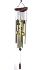 Chinese Lucky Hand Alloy Tuned 28 Inch Wind Chimes with Golden Bells for Room Garden Hangings Decoration