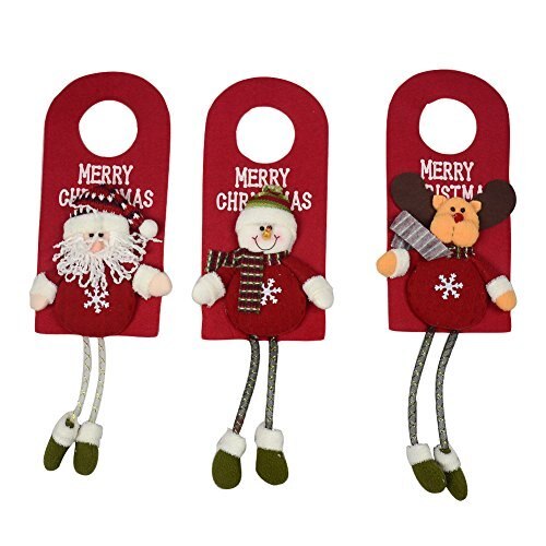 3pcs 10" Christmas Door Wall Hanging Ornaments Decor Santa Claus Snowman Deer