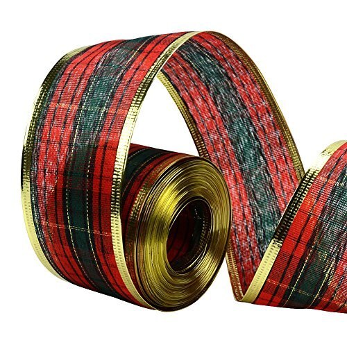 33Ft/10Meters Scottish Plaid Christmas Ribbon Wreath Present Wedding Arts Crafts Gift Wrapping