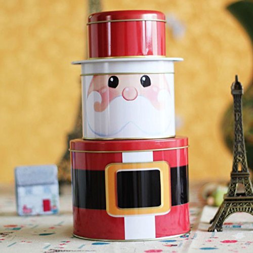 3Layers Assembled Christmas Storage Toy Gift Candy Cakes Cookie Boxes Storing Decorations