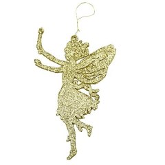 6pcs Golden Glitter Shape Christmas Hanging Ornaments Party Decorating Supplies 14 x9cm