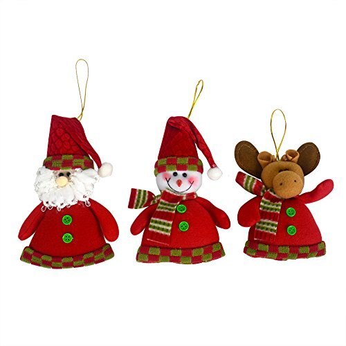 3Pcs Red Christmas Gift Cute Santa Claus Doll Christmas Ornaments Decorations Xmas Party Supplies