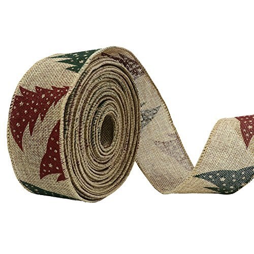 16Ft/5Meters Retro Linen Christmas Ribbon Wreath Present Wedding Arts Crafts Gift Wrapping