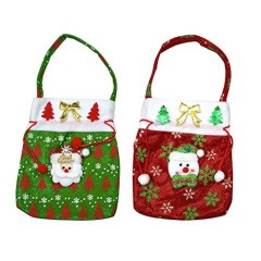 2pcs Christmas Santa Claus Gift Candy Bag Xmas Sack Stocking Filler Gift Bags