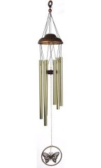 Alloy Tuned 24 Inch Crafts Bells Wind Chimes with Butterfly Fortune for Room Garden Hanging Decoration