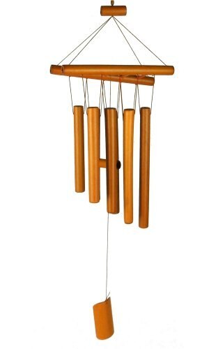 Hand-Crafted Feng Shui Bamboo 24 Inch Wind Chimes with a Ladder on top