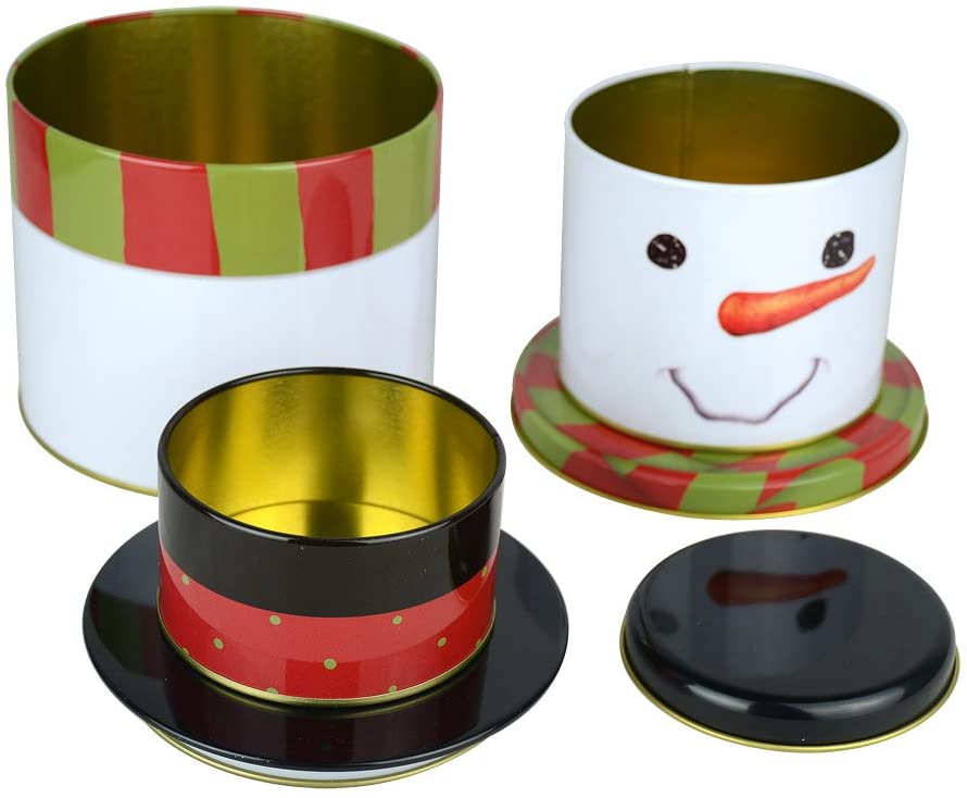 3Layers Assembled Christmas Storage Toy Gift Candy Cakes Cookie Boxes Storing Decorations