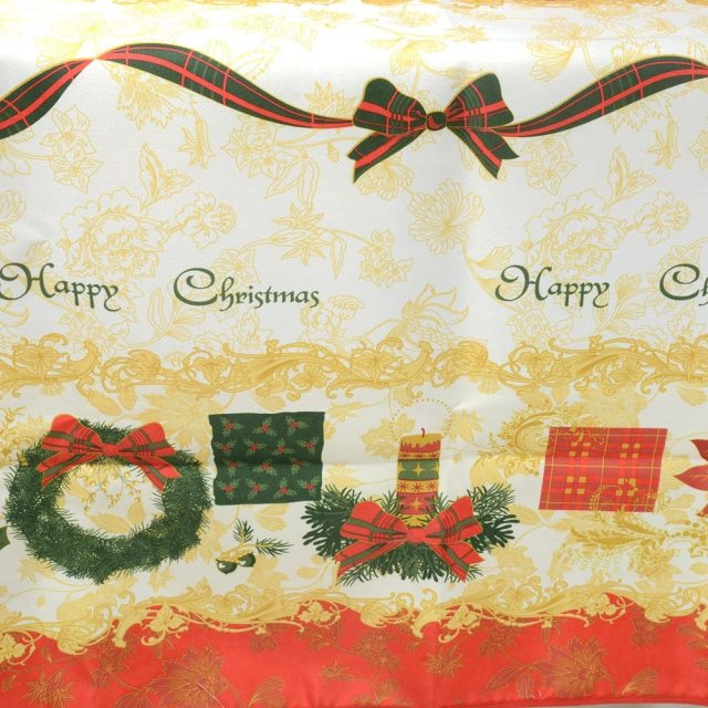 Christmas Design Engineered Printed Fabric Tablecloth Xmas Style