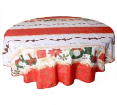 Christmas Design Engineered Printed Fabric Tablecloth Xmas Style