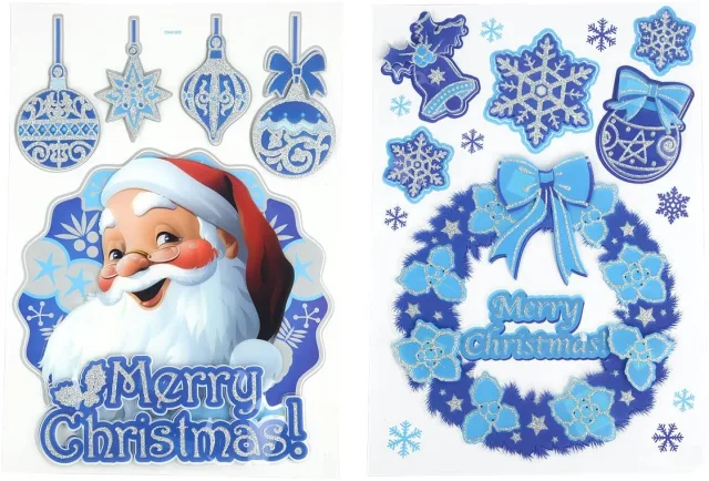 2Pcs New Christmas Stereo Removable Decals Wall Sticker Window Shop Home Decoration