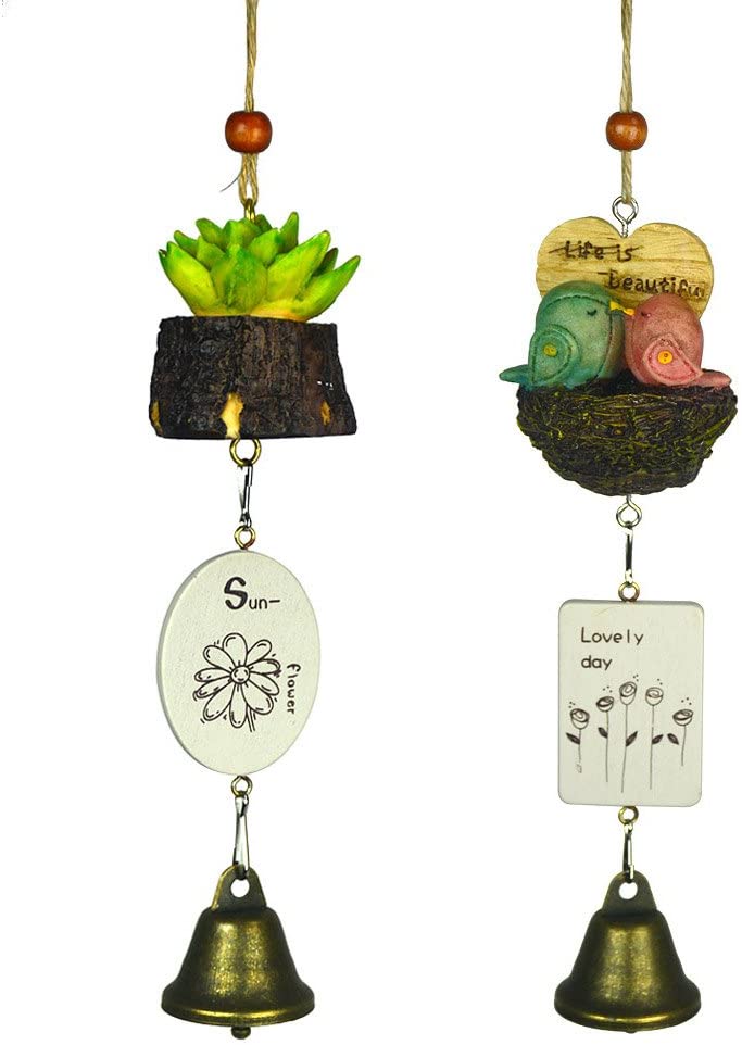 2Pcs Cute Mini Wind Chime Bell Home Yard Garden Hanging Door Decor
