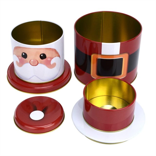 3Layers Assembled Christmas Storage Toy Gift Candy Cakes Cookie Boxes Storing Decorations