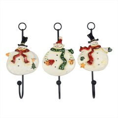 Pack of 3 Merry Christmas Happy Resin Wall Cloth Hook Hanging For Home Garden Yard Decoration