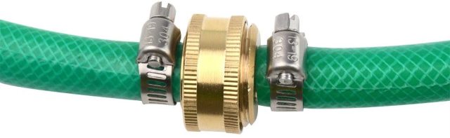 3Sets Brass Smaller 1/2" Garden Hose Mender Repair Male Female Connector with Stainless Clamps