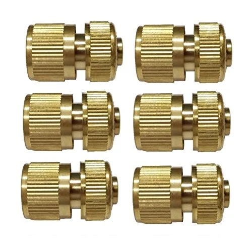 6Pcs Brass Garden Lawn Water Hose Pipe Fitting Connector