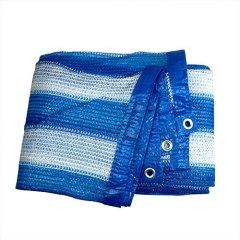 85% Blue White Stripes Sun Mesh Shade Sunblock Net with Strengthened Tape and Grommet
