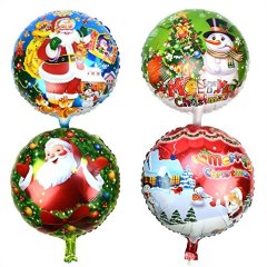 12pcs/Set Christmas Aluminum Foil Santa Clause Ballon Party Supplies Decoration