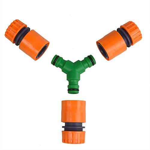 Universal 3 Way Y Shaped Tube Plastic Connector With 3 Garden Hose Quick Connector Starters