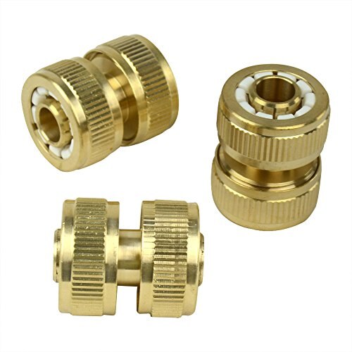 3Pcs Outdoor Garden 1/2" Brass Hose Repair Connector garden hose connector