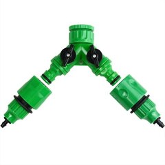 Micro Irrigation Accessories 2 Way Male Quick Release Connector Garden Tap Hose Adapter