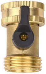 Brass Fittings Male Connector With Individual On/Off Valves Garden Tap Hose Adapter