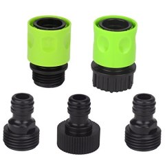 Set of 5 Complete Garden Hose Quick Connect Kit Plastic Hose Tap Adapter Connector