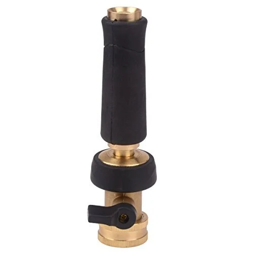 Solid Brass Rubber Grip Twist Water Nozzle Garden Hose Jet Sprayer