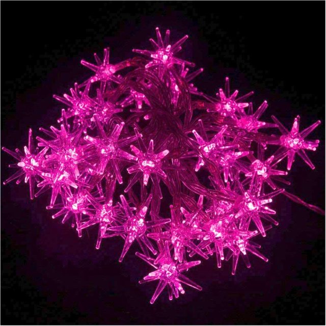 Battery Powered Warm White Stars Explosion Ball Fairy String Lights Christmas Halloween Garden Home Decoration
