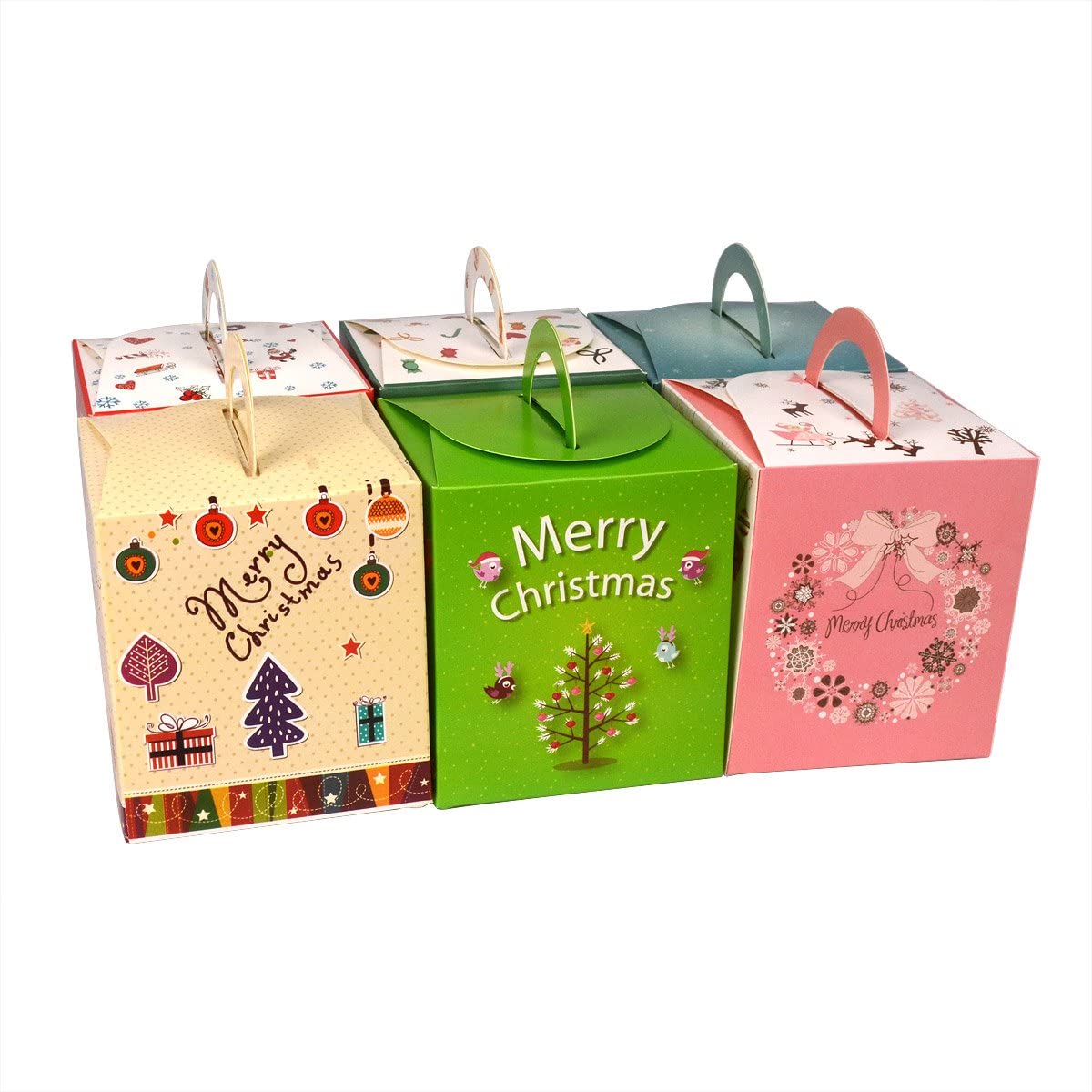 24pcs Cute Cartoon Gift Fruit Treat Candy Gifts Box For Wedding Xmas Presents Sweets Christmas Festival Party