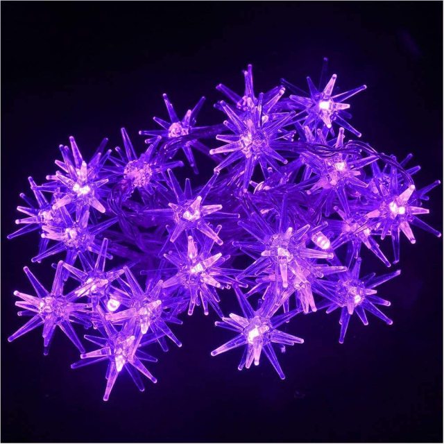 Battery Powered Warm White Stars Explosion Ball Fairy String Lights Christmas Halloween Garden Home Decoration