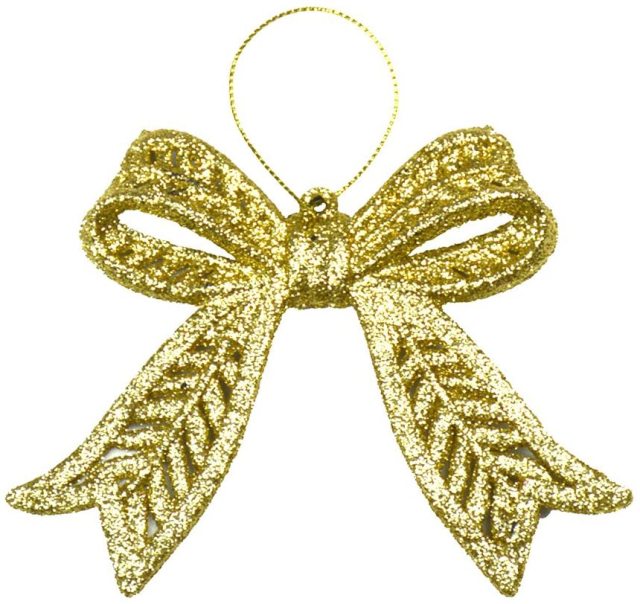 6pcs Golden Glitter Shape Christmas Hanging Ornaments Party Decorating Supplies 14 x9cm